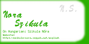 nora szikula business card
