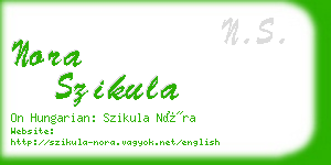 nora szikula business card